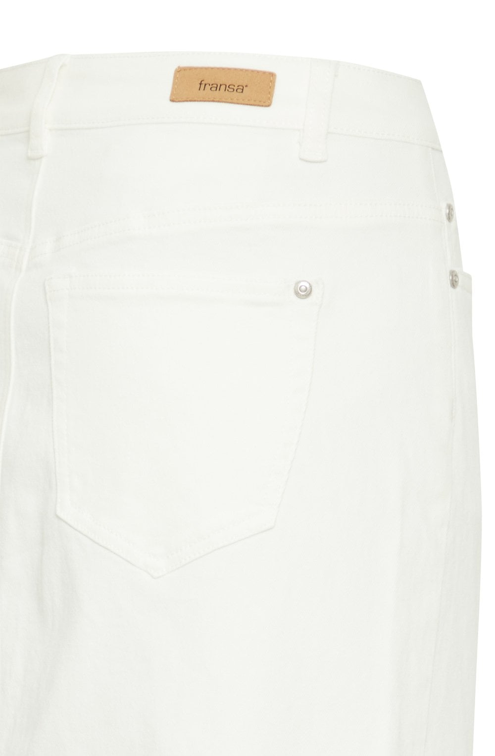 White Denim Midi Skirt