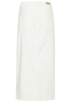 White Denim Midi Skirt