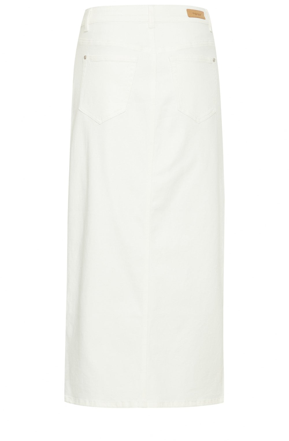 White Denim Midi Skirt