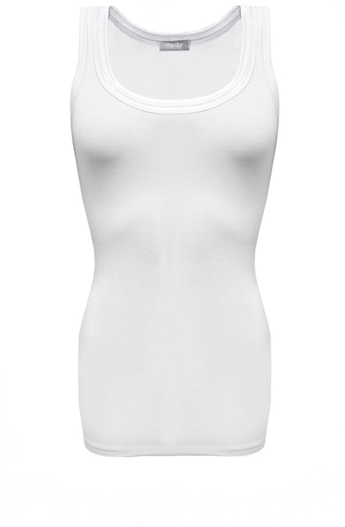 White Ribbon Trim Vest Top