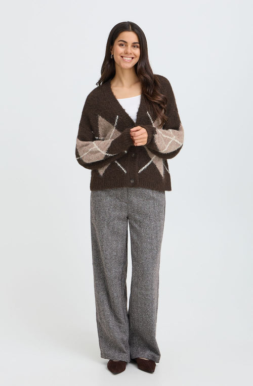 Hot Fudge Argyle Cardigan