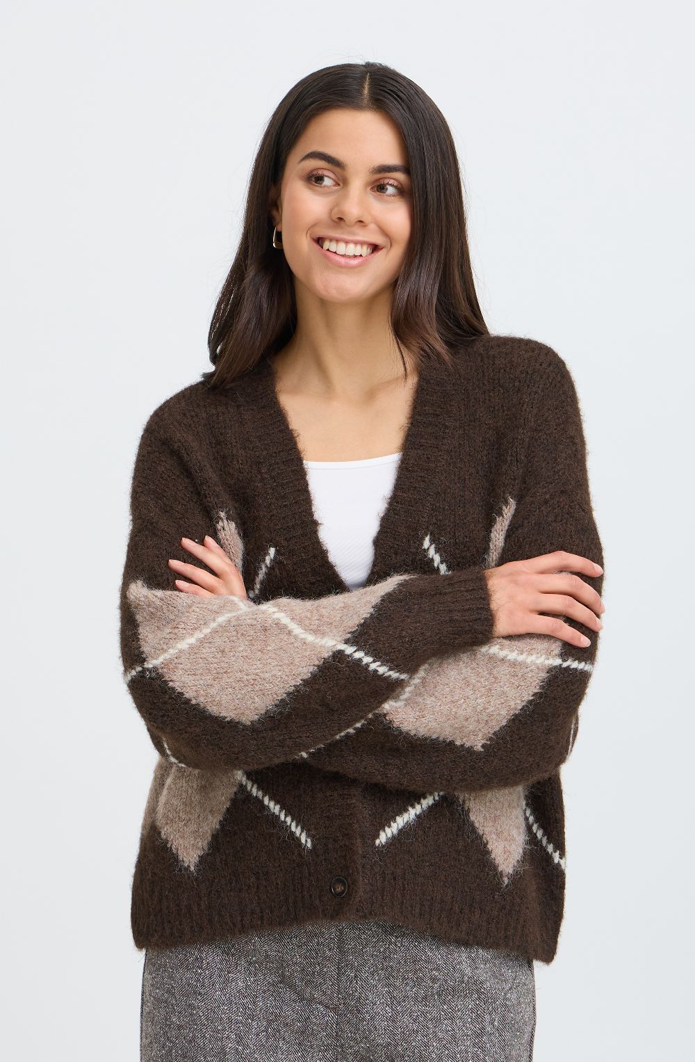 Hot Fudge Argyle Cardigan