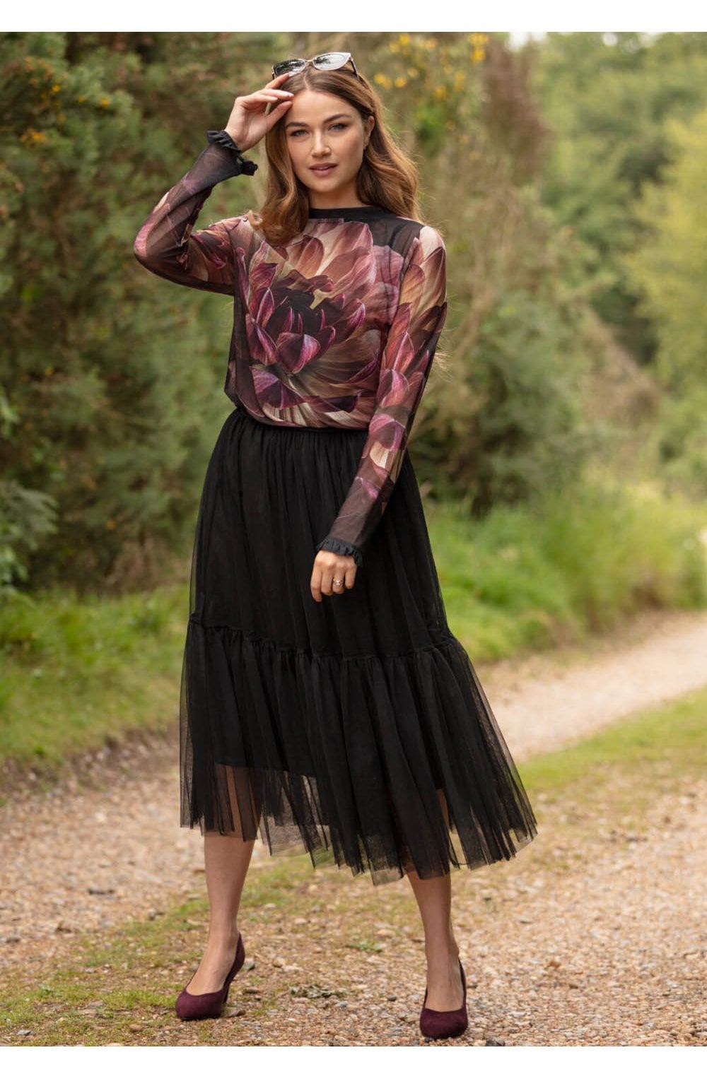 Black Tiered Tulle Skirt