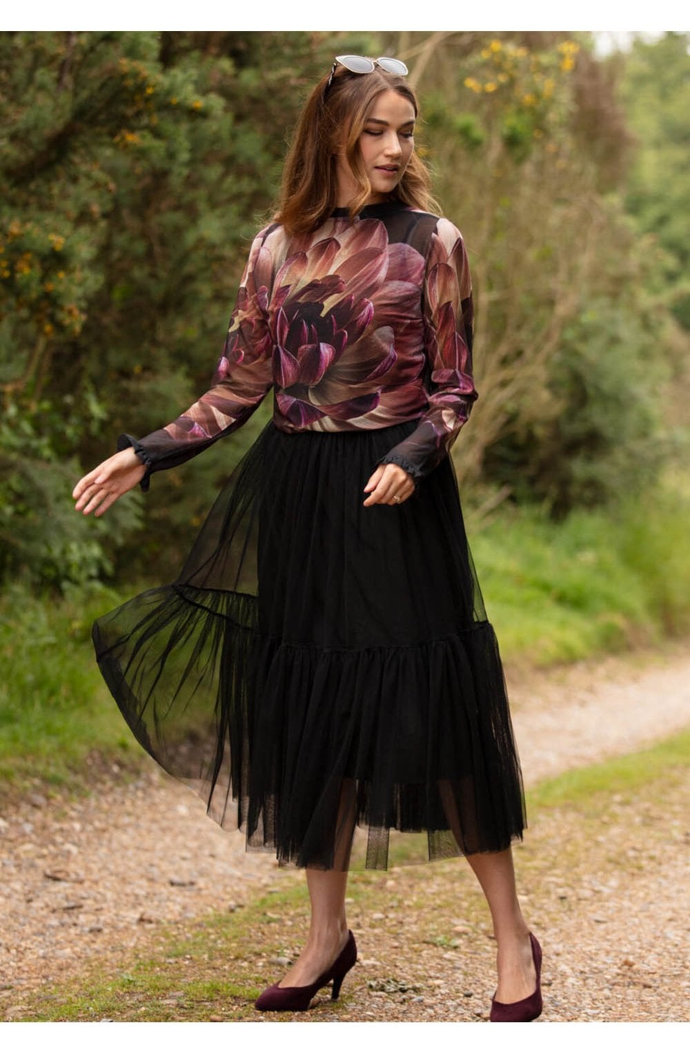 Black Tiered Tulle Skirt