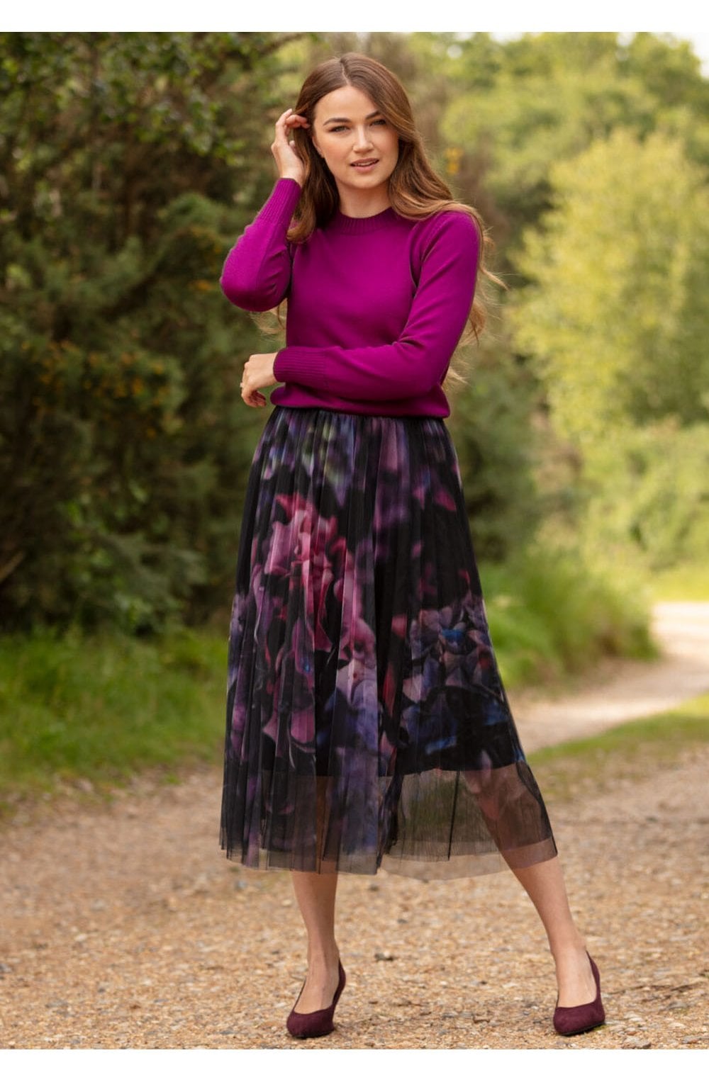 Jewel Hydrangea Tulle Skirt