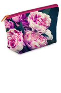 Pink Peonies Velvet Cosmetic Bag