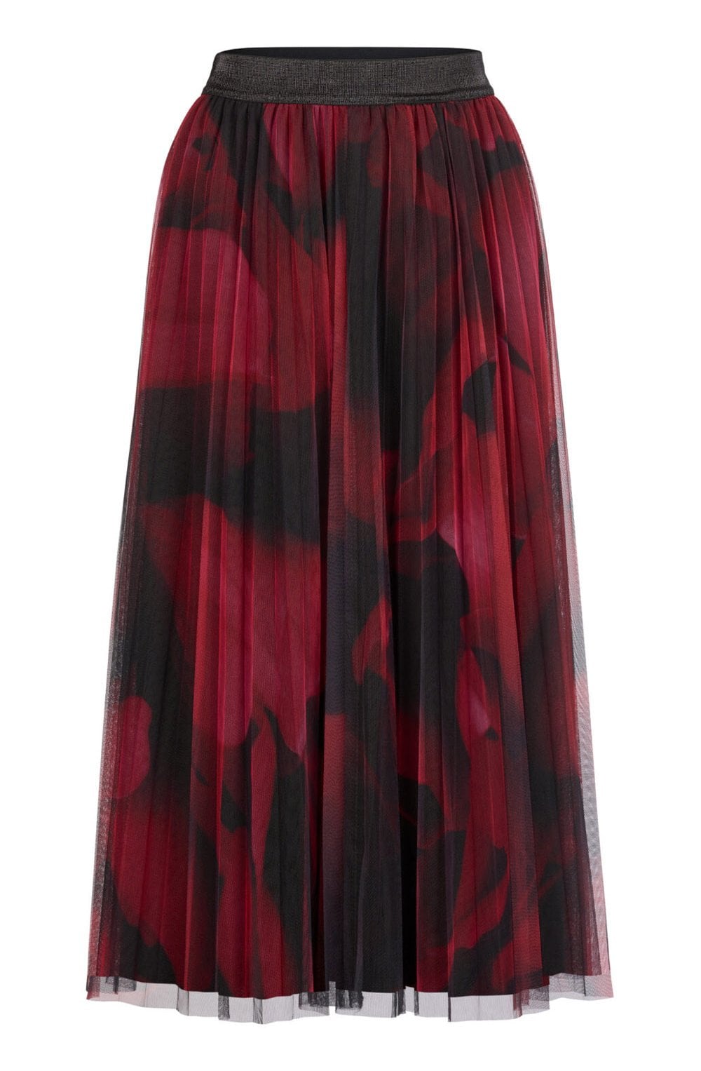 Red Petals Tulle Skirt