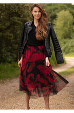 Red Petals Tulle Skirt