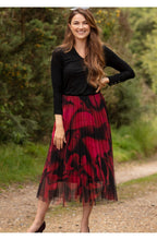 Red Petals Tulle Skirt