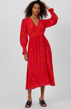 Aruba Palm V Neck Midi Dress