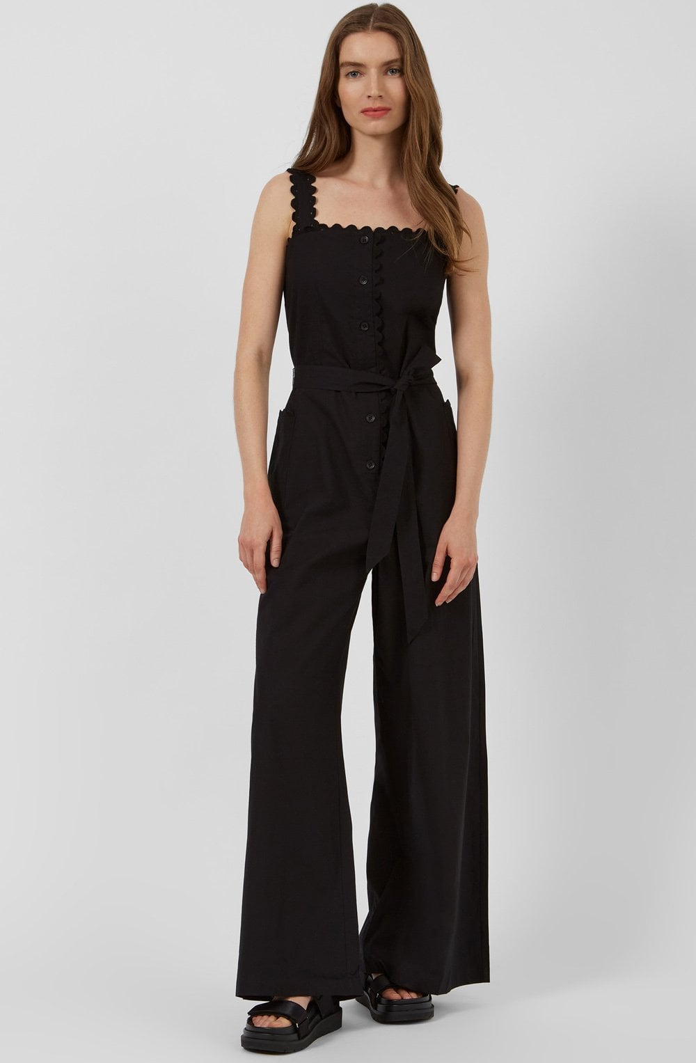 Black Button Down Jumpsuit