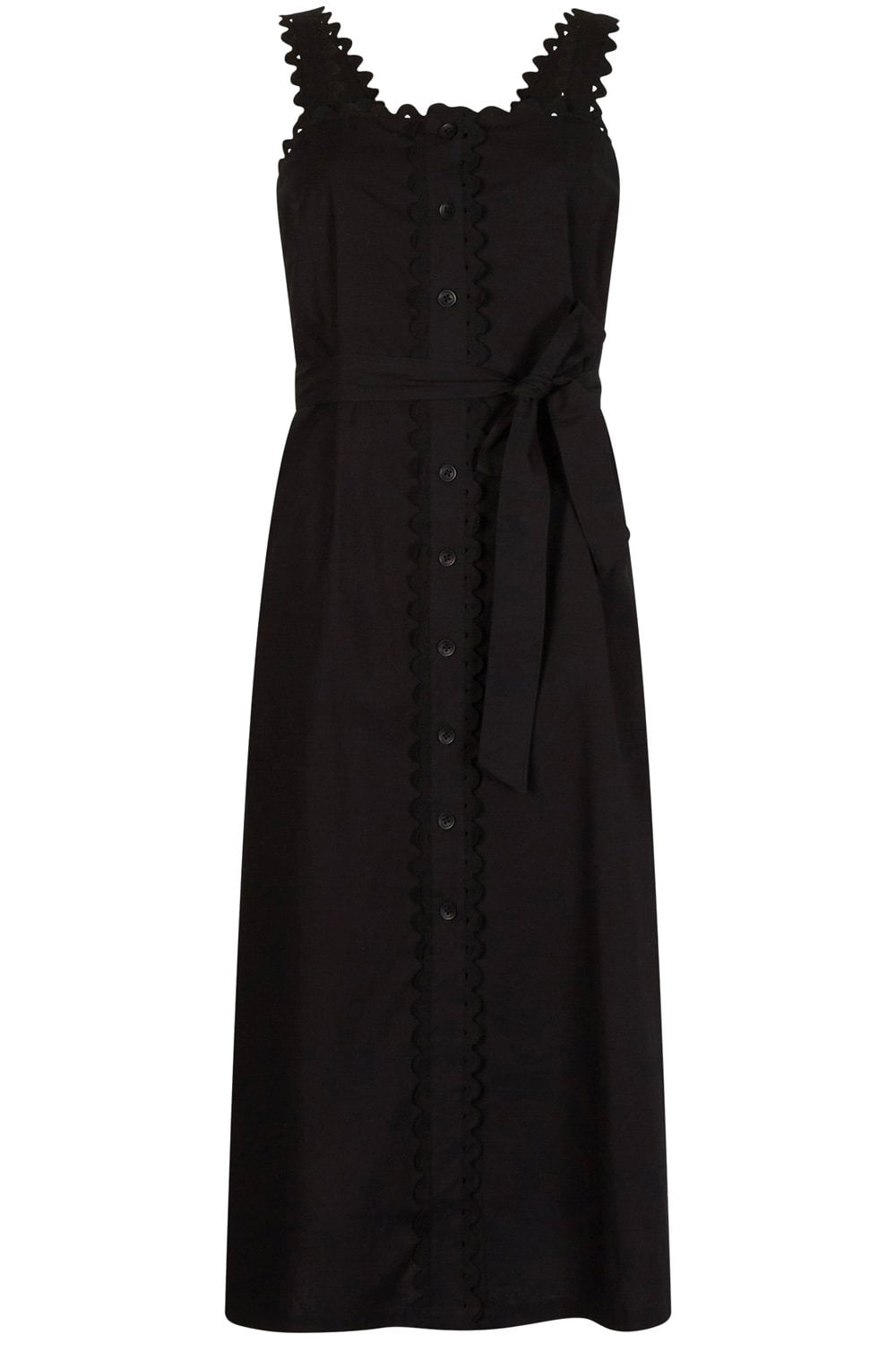 Black Button Down Midi Dress