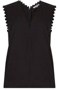 Black Edging Detail Sleeveless Top