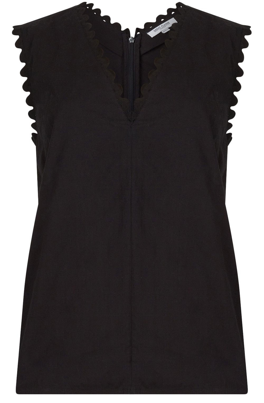Black Edging Detail Sleeveless Top