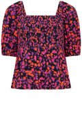 Black Floral Gypsy Style Top