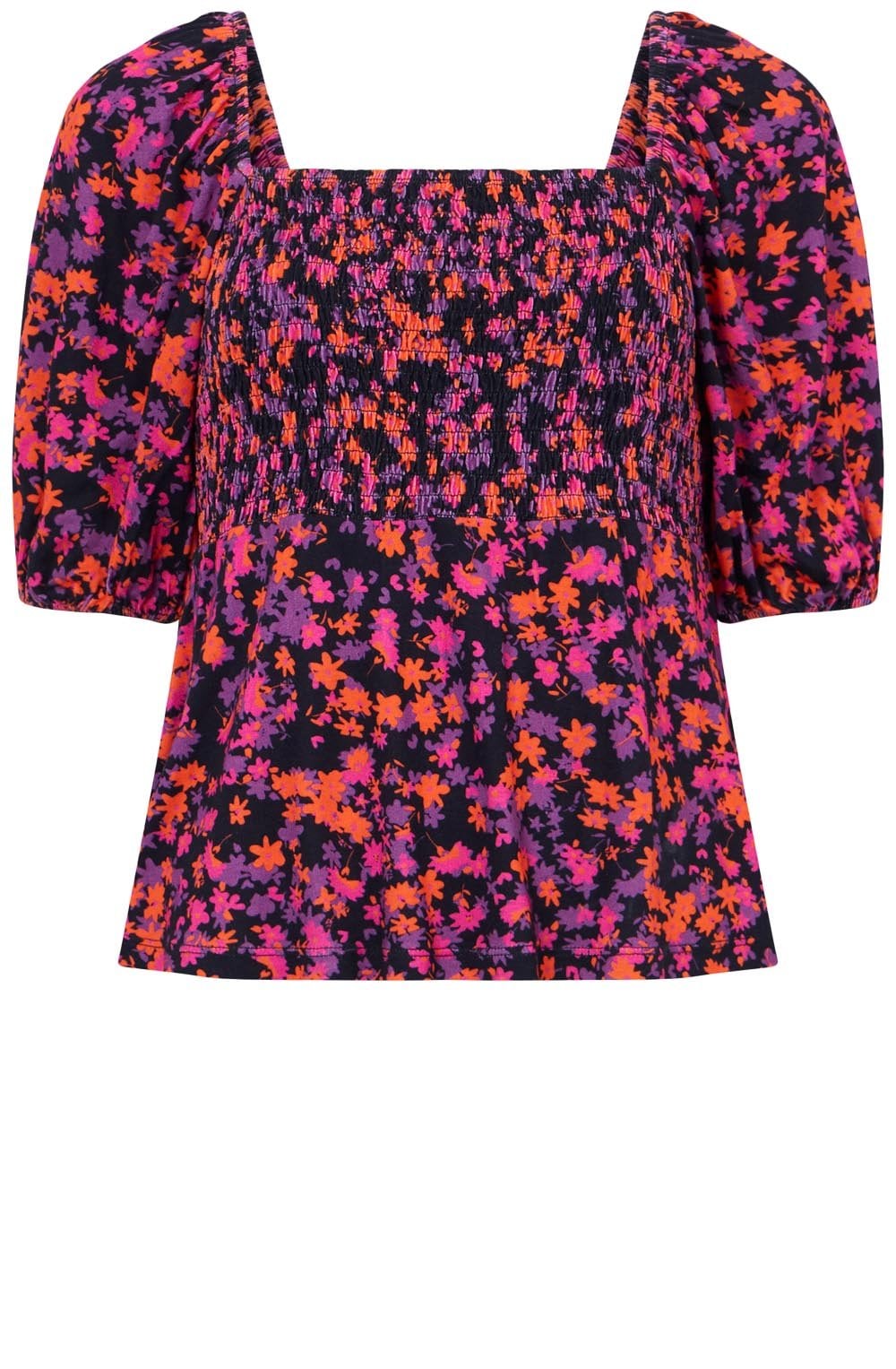 Black Floral Gypsy Style Top