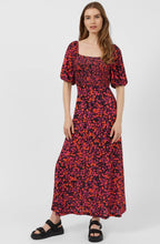 Black Floral Smocked Chest Dress
