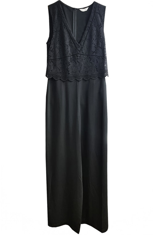 Black Jumpsuit with Lace Detail