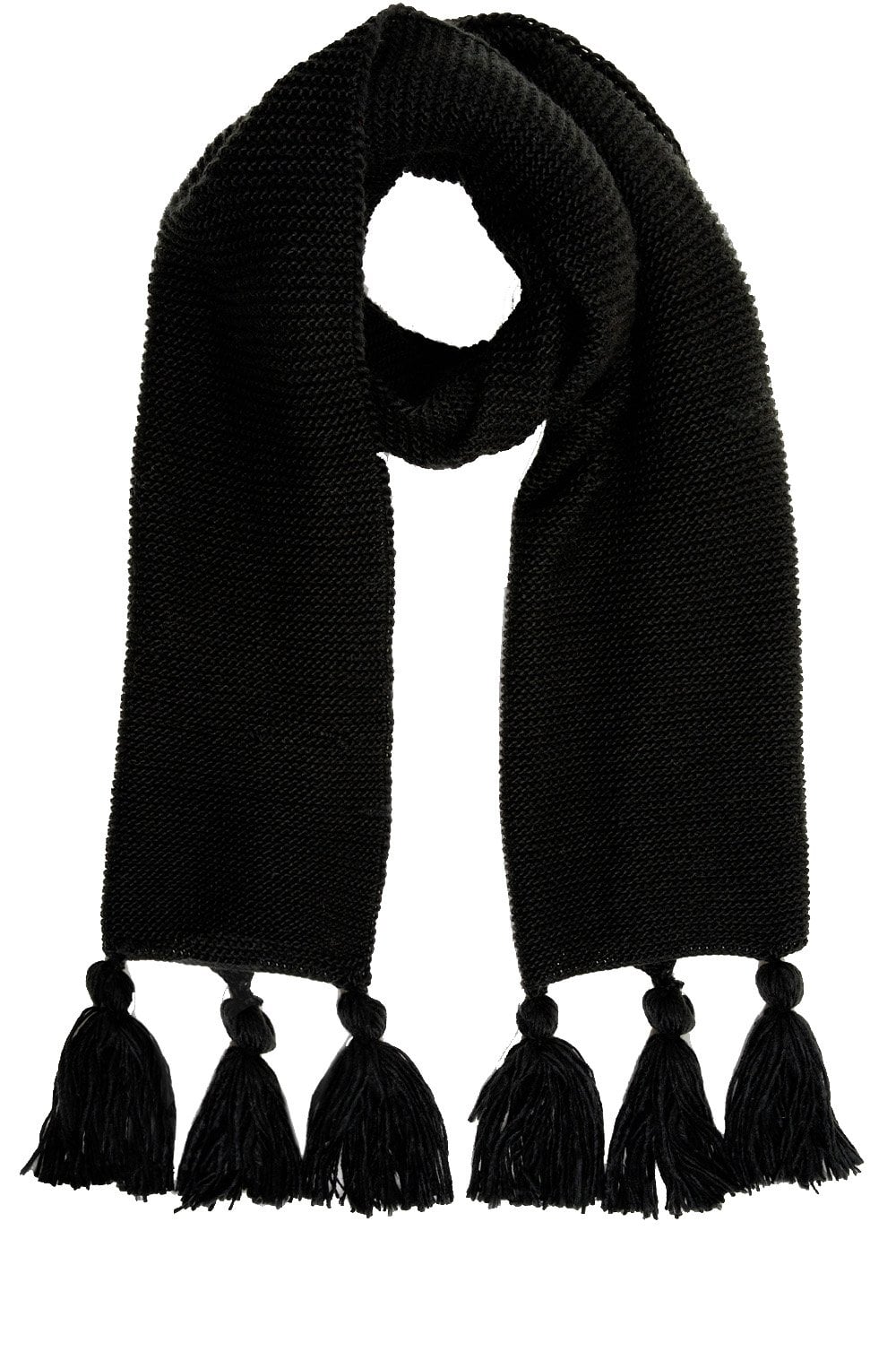 Black Oversized Tasselled Scarf