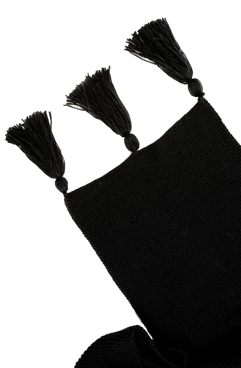 Black Oversized Tasselled Scarf