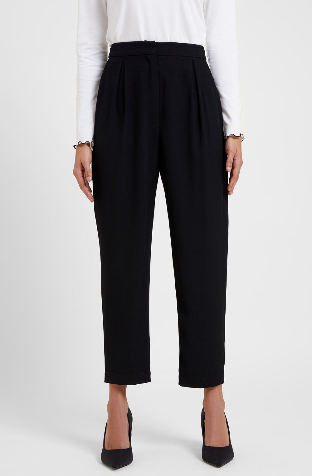 Black Soft Drape Trousers