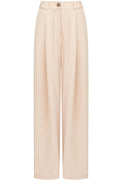 Chinchilla Luxe Twill Wide Leg Trousers