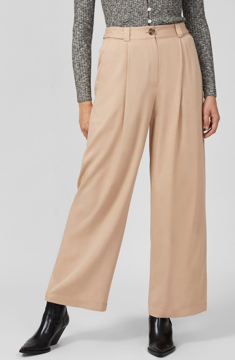 Chinchilla Luxe Twill Wide Leg Trousers