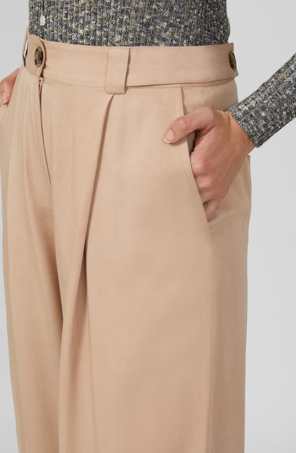 Chinchilla Luxe Twill Wide Leg Trousers