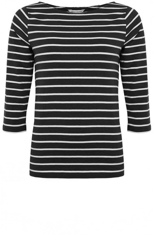 Classic Black Striped Sleeved Top