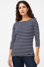 Classic Navy Striped Sleeved Top