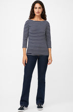 Classic Navy Striped Sleeved Top