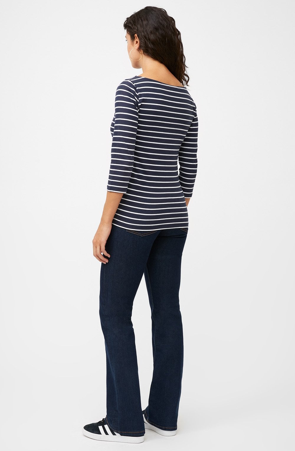 Classic Navy Striped Sleeved Top