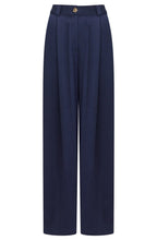 Dark Indigo Luxe Twill Wide Leg Trousers