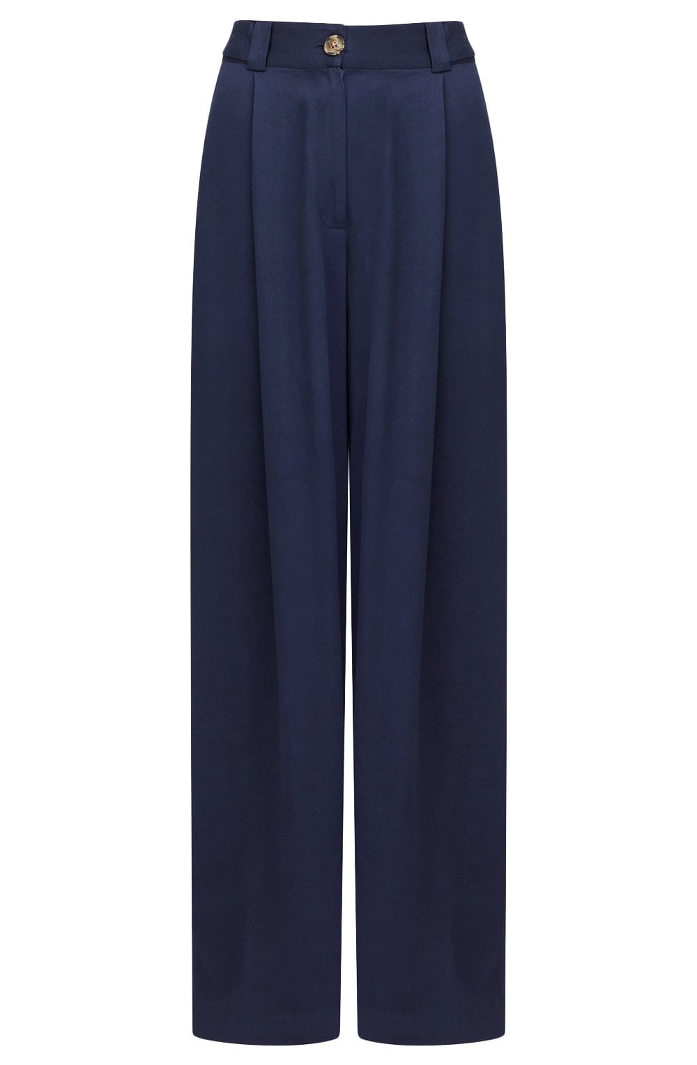 Dark Indigo Luxe Twill Wide Leg Trousers