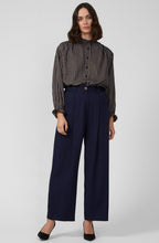 Dark Indigo Luxe Twill Wide Leg Trousers