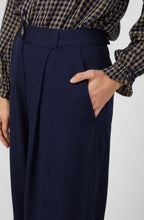 Dark Indigo Luxe Twill Wide Leg Trousers