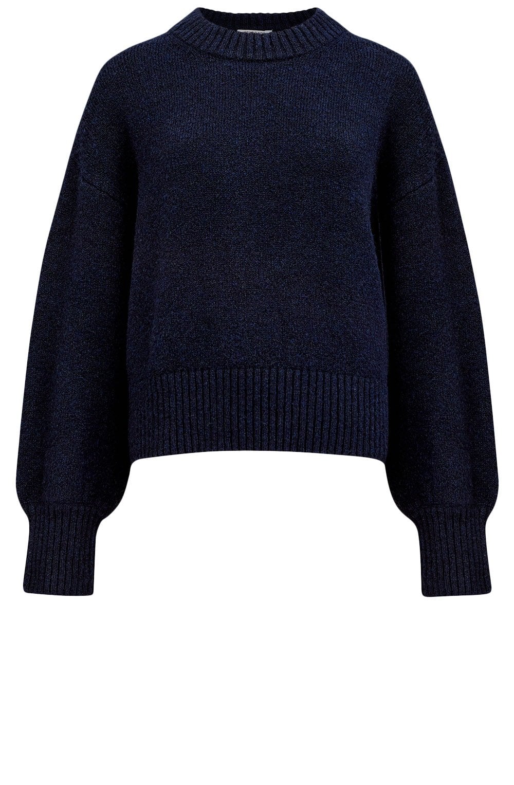 Dark Indigo Winter Fuzz Balloon Sleeve Jumper