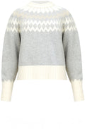 Grey Winter Pattern Crew Neck Jumper
