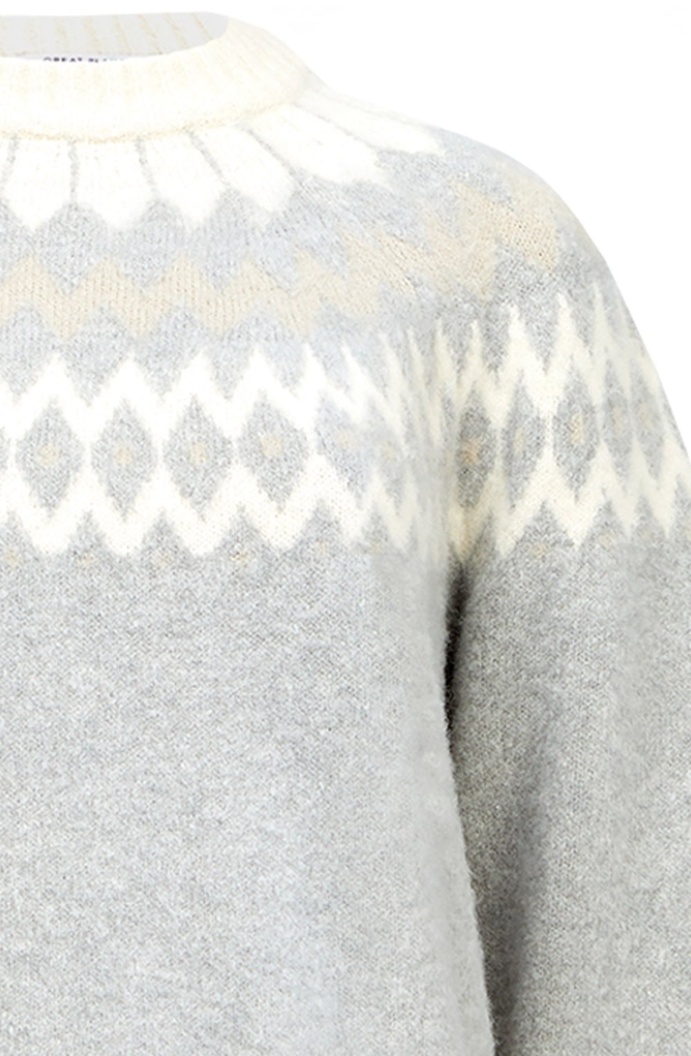 Grey Winter Pattern Crew Neck Jumper