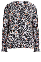 Heart Floral Oversized Collar Blouse