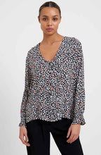 Heart Floral Oversized Collar Blouse