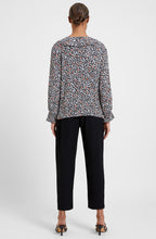 Heart Floral Oversized Collar Blouse