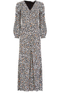 Heart Floral V Neck Midi Dress