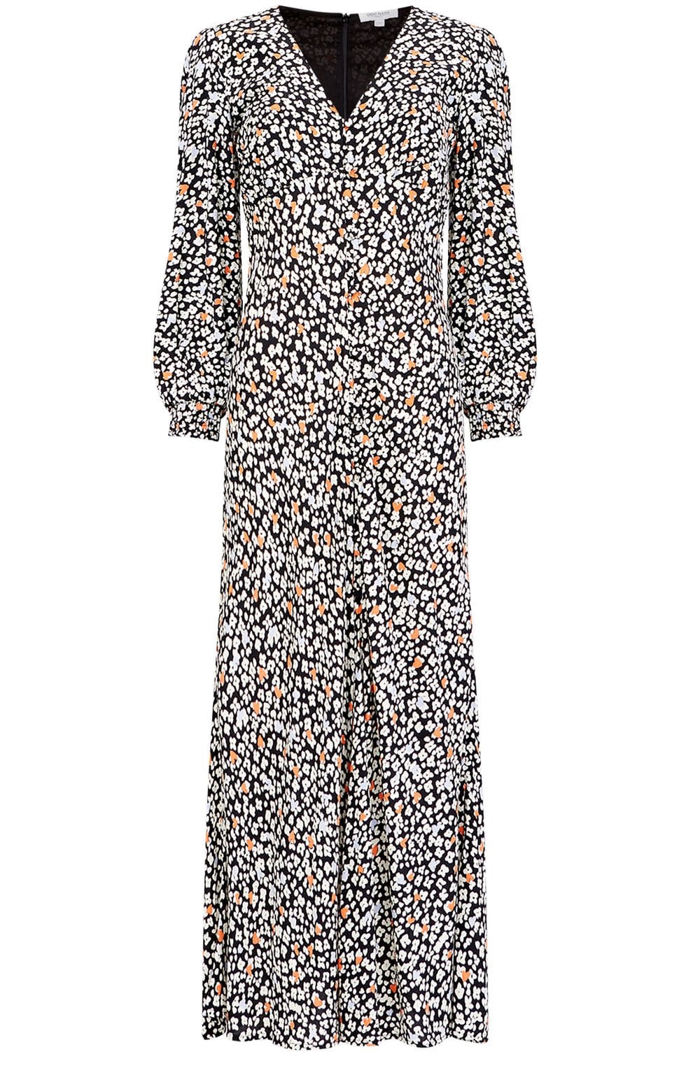 Heart Floral V Neck Midi Dress