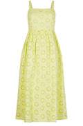 Lime Zest Daisy Cut Out Midi Dress