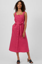Magenta Button Down Midi Dress