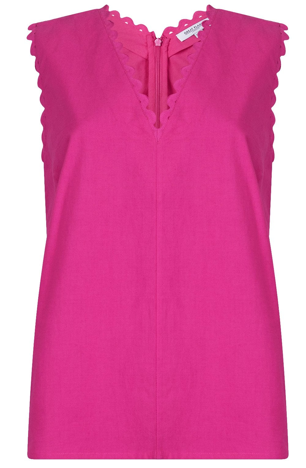 Magenta Edging Detail Sleeveless Top