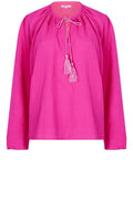 Magenta Relaxed Tassel Blouse