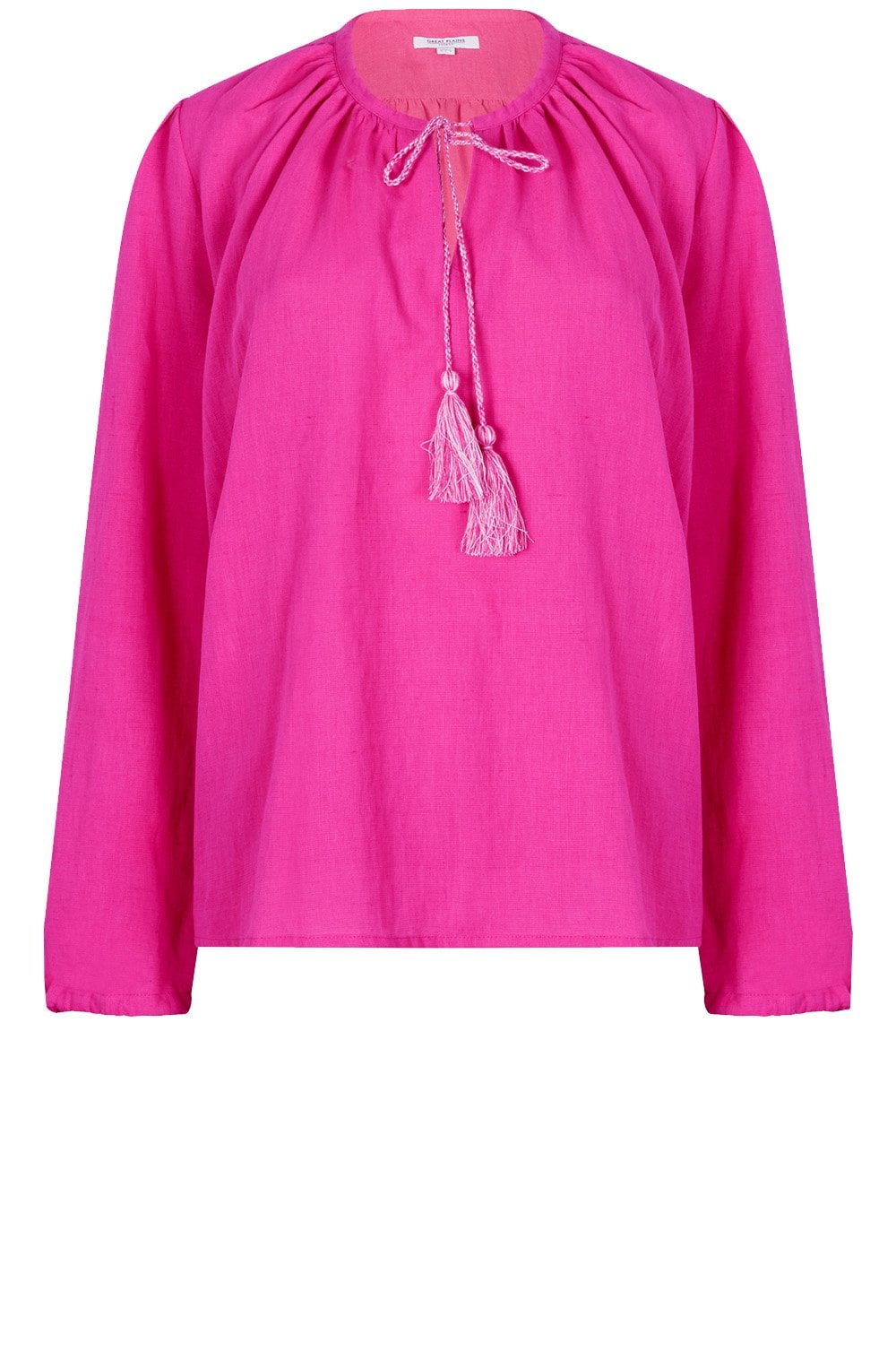 Magenta Relaxed Tassel Blouse