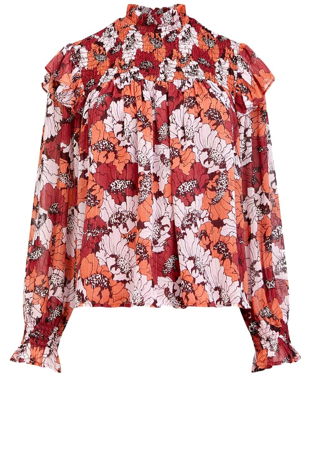 Retro Poppy Smocked Top